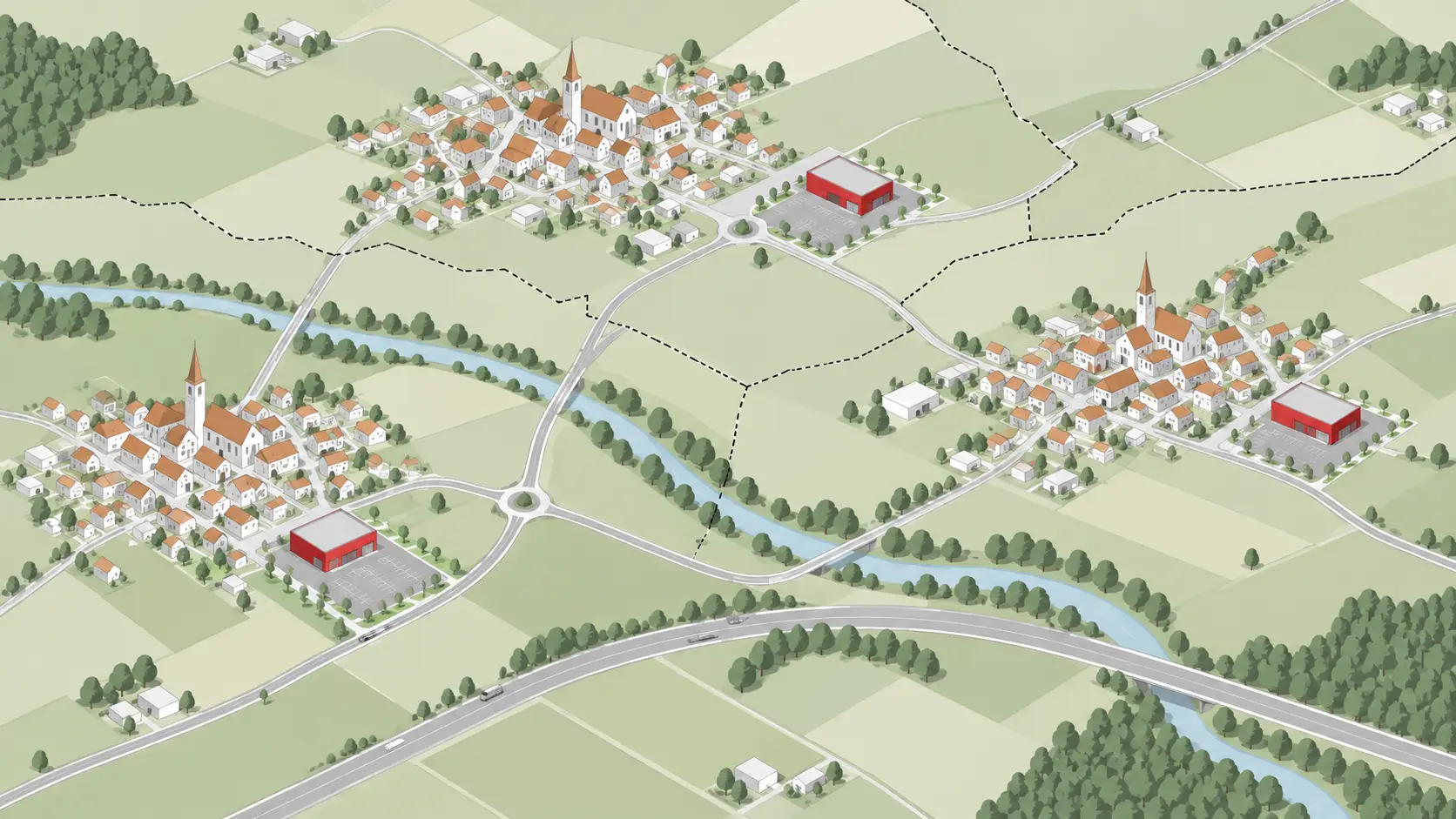 Kommunale Konkurrenz vervielfacht Standorte und Infrastruktur.